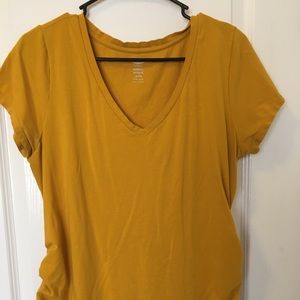 Mustard maternity shirt